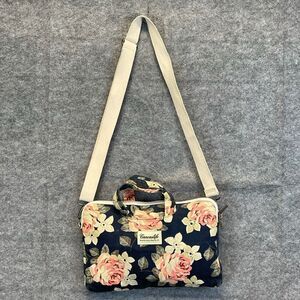 CANVASLIFE Laptop Bag Women's Blue Pink White Rose Floral Padded Sleeve Case